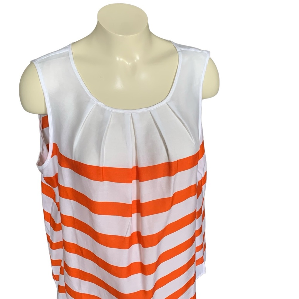 Talbot NWT Sleeveless Blouse in White and Orange Size 16P